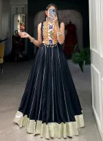 Rayon Black Festival Wear Gamthi Work Ready To Wear Lehenga Choli